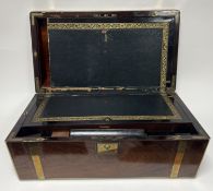 A large Victorian writing slope by S Woolfield of Buchan Street, Glasgow, with fitted interior and