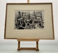 Matthew White Ridley (1837-1888). The Orange Wharf, etching, gallery label verso, in a glazed frame.