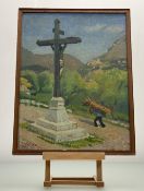 David L. Ghilchik ROI (Romanian/British 1892-1972), The Calvary, Vence, oil on board, signed