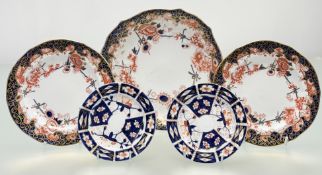 A collection of Royal Crown Derby comprising, two Melton Imari style pattern plates (w-18cm), a