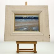 James MacAulay (Scottish 1940-), Seascape with boats, oil on board, signed bottom right, in a glazed