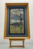 Ian G. Miller D.A. (Scottish Contemporary), Trees at Lundie, pastel on paper, paper label verso,