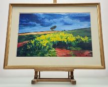 A 20thc School, Durican Law Fields, acrylic on paper, signed indistinclty in pencil and dated '94