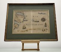 A framed Map titled - Carte maritime: Partie de Provence, Ile du Titan 