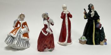 A collection of Christmas and Winter themed Royal Doulton figures, comprising 'Christmas Parcels'