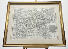 A framed Map titled - Plan of the City of Edinburgh including all the Latest and Intended
