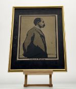 After William Nicholson (British 1872-1949), Rudyard Kipling, lithograph after woodcut, in a