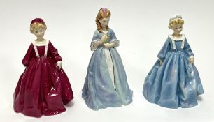 A collection of three Royal Worcester Bone China figures modelled by F.G. Doughty, comprising 'Sweet