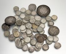 A collection of silver UK, Canada, South Africa and the United States of America coins and a