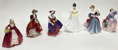 A collection of Royal Doulton figures, comprising 'Janet' H.N. 1537; 'Top of the Hill' H.N. 1834; '