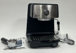 A Krups XP 4020 Pump Espresso XP coffee machine, unused in original box with milk steamer (h. 31cm)