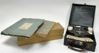 A cased vintage Stenotype 'Grandjean' shorthand typewriter within a fitted case, together with a