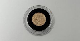 A King Charles III 22ct gold proof quarter sovereign 2022 2.03g