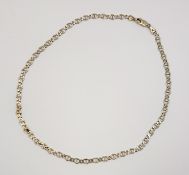 A 14ct gold anchor chain link style necklace with lobster claw fastening: l. x 20cm 8.48g