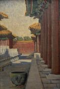 Anna Mary Hotchkis (Scottish 1885-1984), Golden Tile Roofs The Palace Peking, oil on canvas,