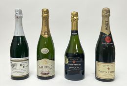 A bottle of Moët & Chandon Premiere Cuvee Champagne, 75cl, sealed, together with a bottle of