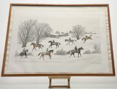 Vincent Haddelsey (British 1934-2010), Winter Training Horses in the Snow, 178/200 limited print,