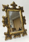A late 19thc Italian micromosaic mirror, decorated with clear glass tesserae set against a gilt