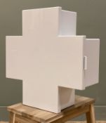 A modern 'Cross' medicine cabinet, designed by Thomas Eriksson for Cappellini, of white metal form
