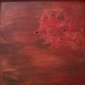A 20thc School, Red Fish Study, oil on board, unsigned, framed. (121cmx121cm)