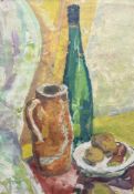 A 20thc Contemporary School, Still life of objects, unsigned, arcylic on paper, in a glazed gilt