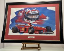 After Human, Michael Schumacher Ferrari F310 B/5 limited print, 324/500, in a glazed frame. (