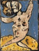 A Contemporary School, A nude figure lying on their side, oil on cavnas, unsigned, unframed. (