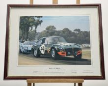 After Keith Woodcock (British 1940-), MGCGT at Sebring, 74/475 limited print by Bayside Automotive