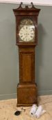 A mid-19th century flame mahogany longcase clock by H. Miller of Kilwinning, broken swan neck