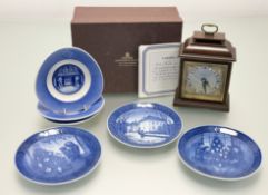A trio of Royal Copenhagen blue and white Christmas plates titled - The Queens Christmas