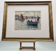 William J.McCallien (Scottish Late 19thc / Early 20thc), Boats at sea, watercolour, signed bottom
