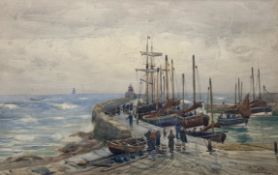 David Martin (Scottish fl 1887-1935), St Andrews Harbour, watercolour, signed and titled bottom