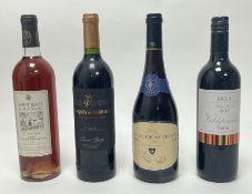 A mixed collection of wines, comprising a bottle of Côtes du Rhône Villages red wine, 2008