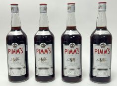 A collection of four bottles of Pimm's No. 1, 1ltr, 25% Vol, sealed (4)