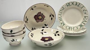 A collection of Mary Feddon for Emma Bridgewater tableware in the 'Hellebore' pattern, comprising