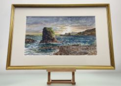 Harry F McGregor (Scottish 1928-), View of rocks off or at Dunbar, watercolour, signed bottom right,