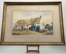 A 20thc School, A Rural Cottage, watercolour, in a glazed gilt frame. (33cmx51cm)