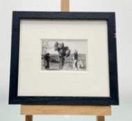 A collection of framed black and white photographs comprising, an Eyptian Cairo Rural setting of