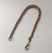 A 9ct gold cast kerb link Albert with lobster claw fastening: l. x 18.5cm 13.76g