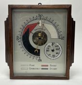 An Art Deco Meteoroid barometer, circa 1935, within a mahogany glazed case (h. 30cm), untested
