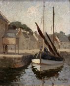 Ralph William Hay (Scottish, 1878–1943), Riverside at Crammond, oil on board, signed and dated