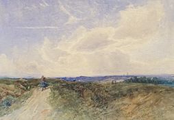 Robert Buchan Nisbet (British 1857-1942), Crossing the Moors, watercolour, signed and dated 1882