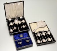 A George V Birmingham silver-backed hand mirror with engraved initial L: l. x 24cm Birmingham 1918