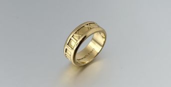 A 18ct gold Tiffany style Atlas ring L/M 8.3g