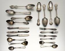 A collection of 19thc Norweigian 830 standard flatware to include a Lars Larsson table spoon: l. x