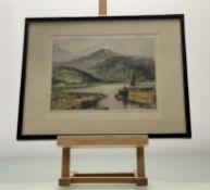 Claude Rowbotham (British 1864-1949), Landing Place Brodick Isle of Arran, aquatint etching,