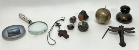 A collection of miscellaneous decorative items, comprising a DL & Co tea light holder in the form of