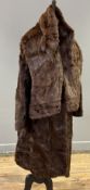 A Dominion Fur Co. Ltd., Morningside Road, Edinburgh, half length mink fur coat (w. 43cm x l.