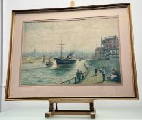 Robert Finlay McIntyre (1846-1906), View from the Clyde, chromolithograph, in a glazed frame. (