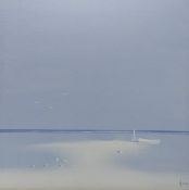 Henderson Cisz (1960-), Seascape with boat, oil on canvas, signed bottom right, framed. (60cmx59.